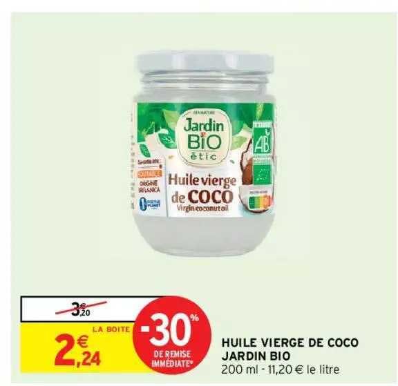 Huile Vierge De Coco Jardin Bio