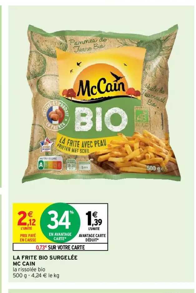 la frite bio surgelée mc cain