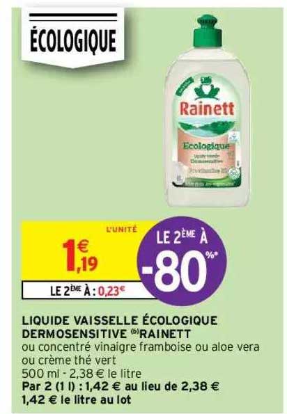 Liquide Vaisselle écologique Dermosensitive Rainett