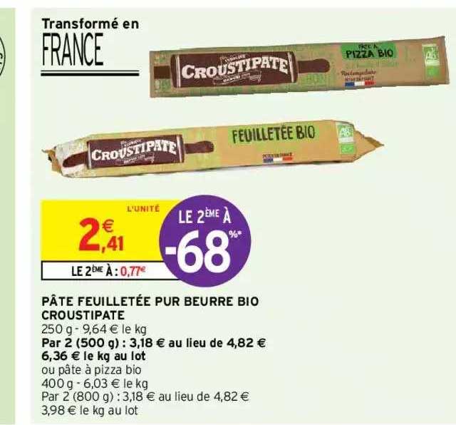 Pâte Feuilletée Pur Beurre Bio Croustipate