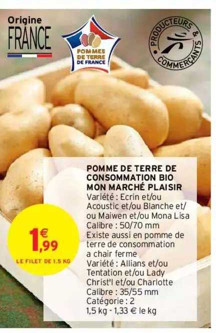 pomme de terre de consommation bio mon marché plaisir