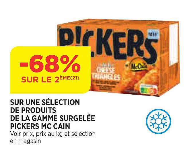 produits de la gamme surgelée pickers mc cain