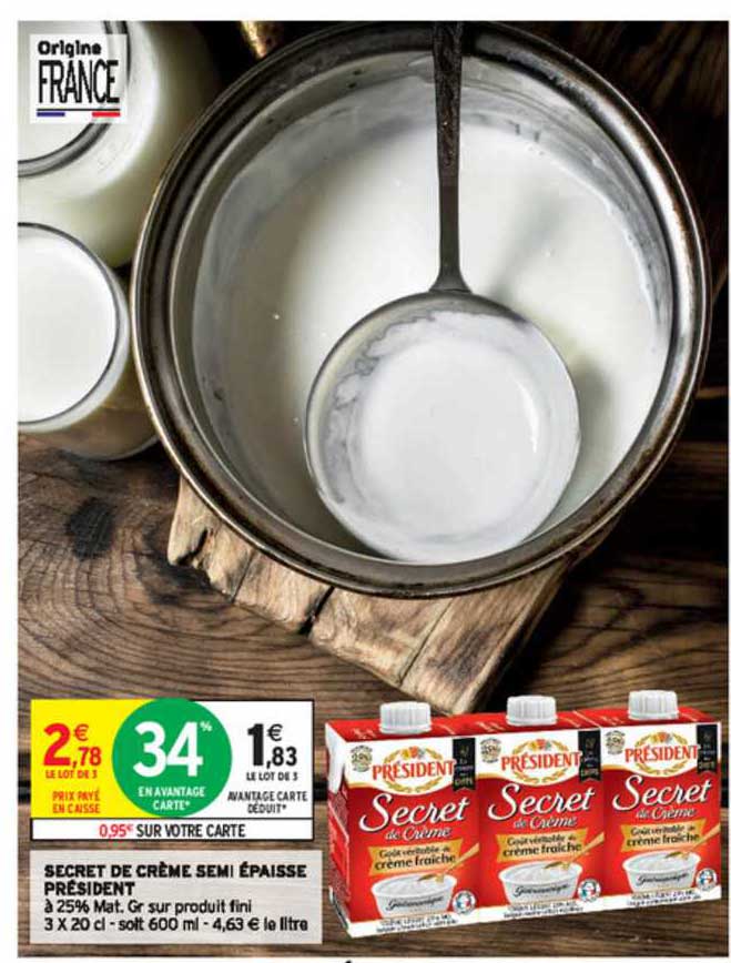 secret de crème semi épaisse président