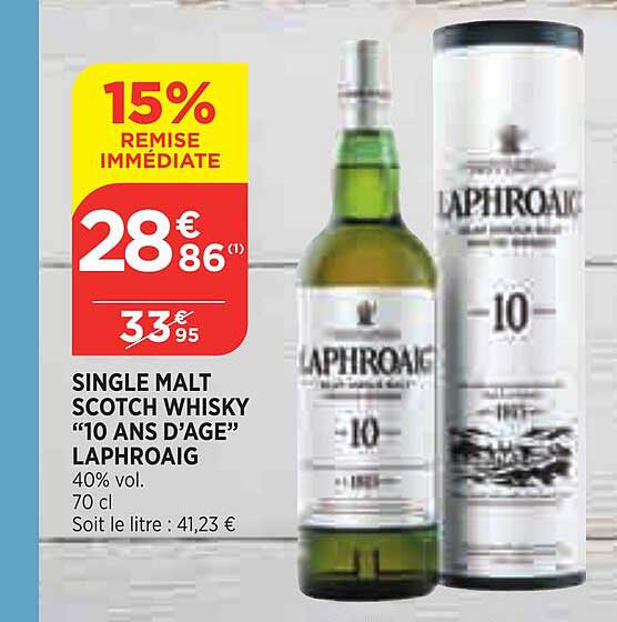 single malt scotch whisky "10 ans d'âge" laphroaig