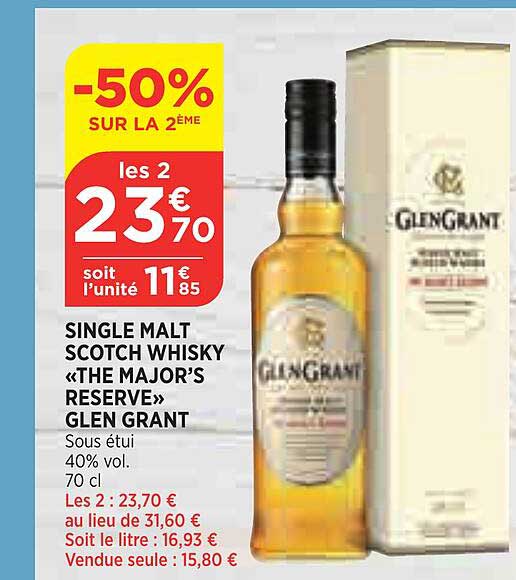 single malt scotch whisky "the major's reserve" glen grant