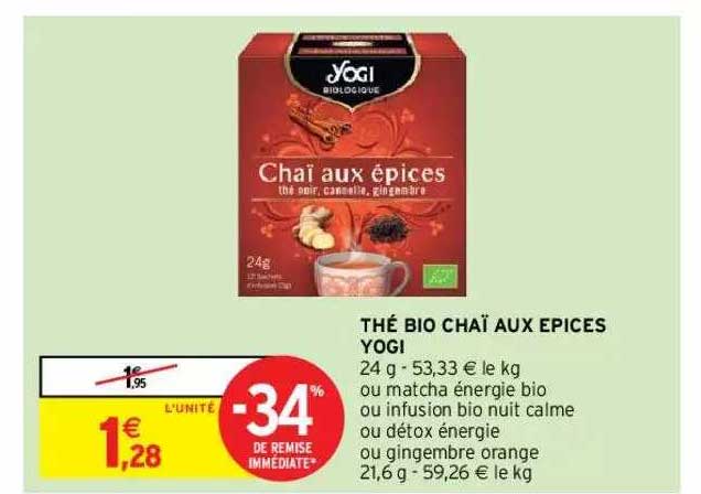 thé bio chaï aux épices yogi