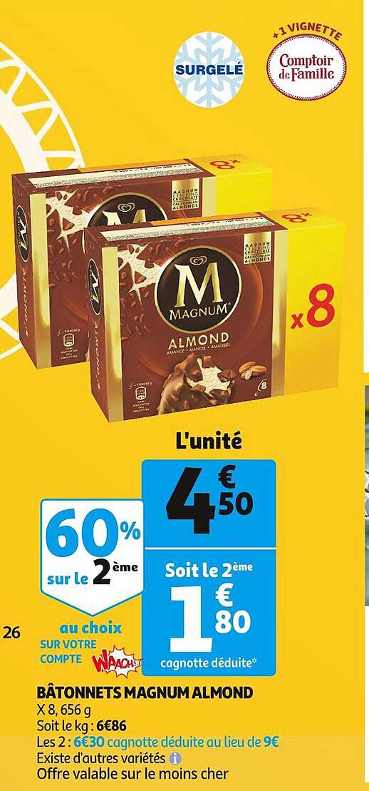 bâtonnets magnum almond