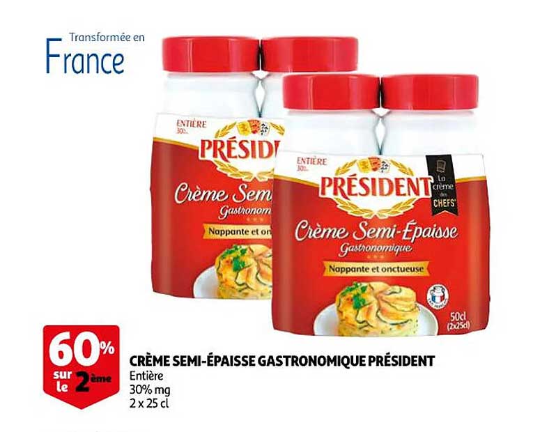 crème semi-épaisse gastronomique président