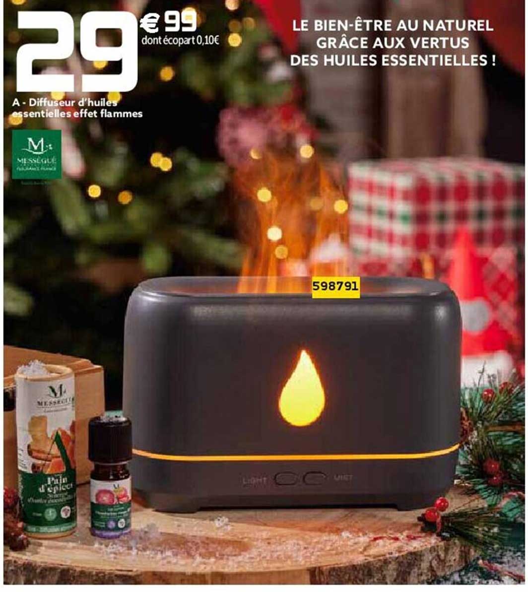 diffuseur d'huiles essentielles effet flammes