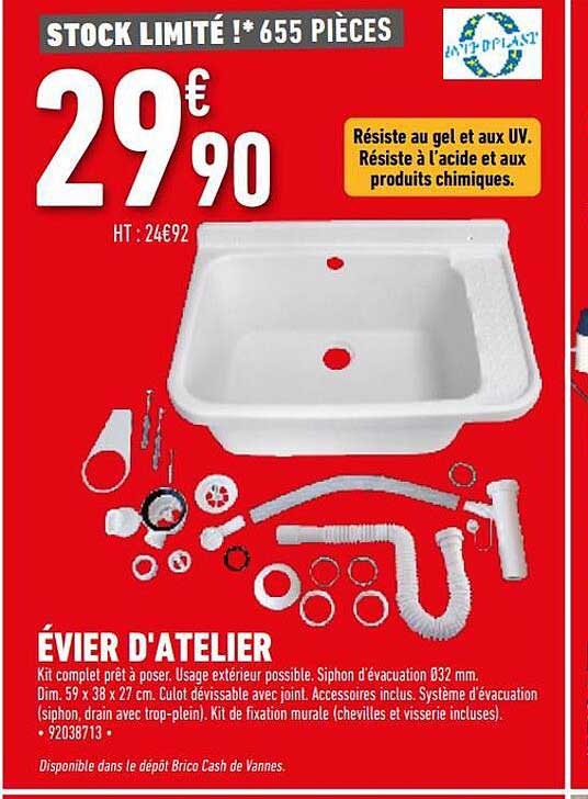 évier d'atelier
