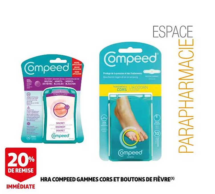 hra compeed gammes cors et boutons de fièvres