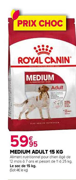 medium adult 15 kg royal canin