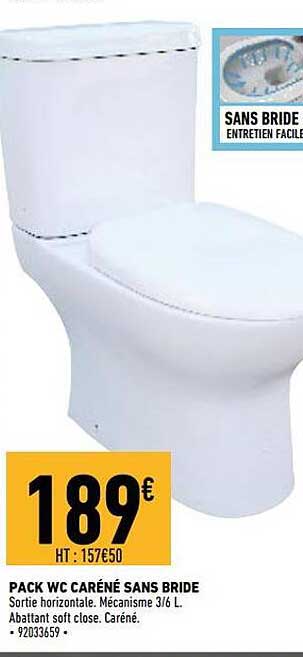 pack wc caréné sans bride