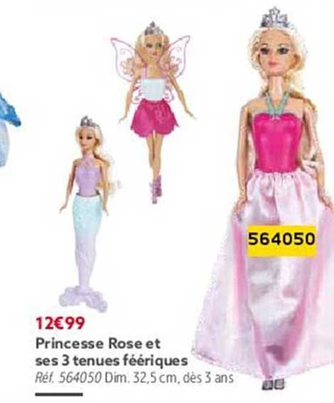 princesse rose et ses 3 tenues féériques
