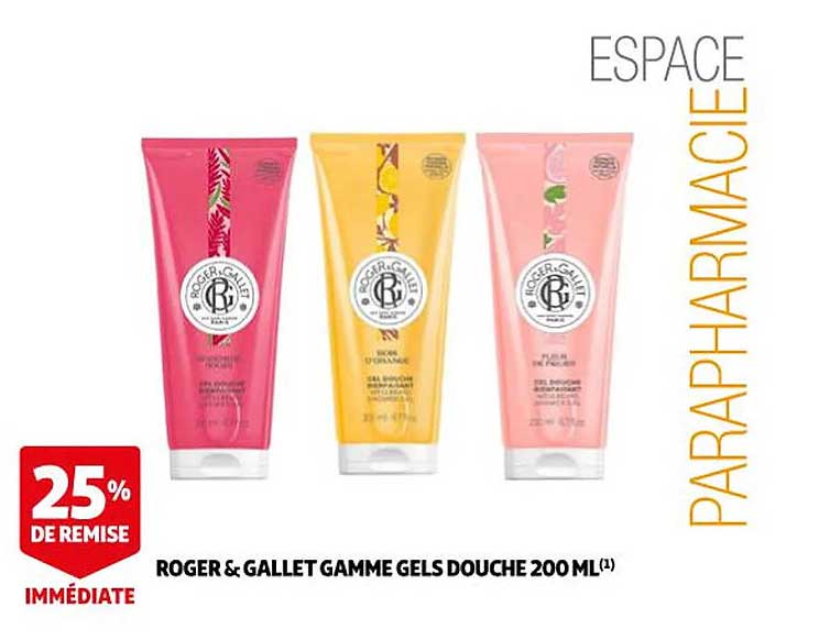 roger & gallet gamme gels douche 200ml