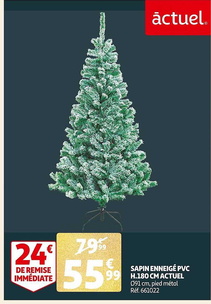sapin enneigé pvc h.180 cm actuel