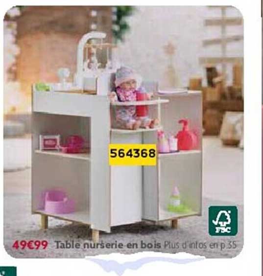 table nurserie en bois