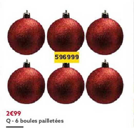 6 boules pailletées