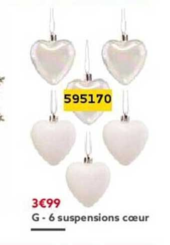 6 Suspensions Cœur