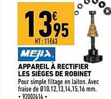 appareil à rectifier les sièges de robinet mejix