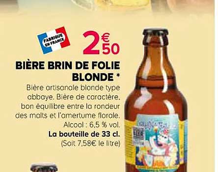 bière brin de folie blonde