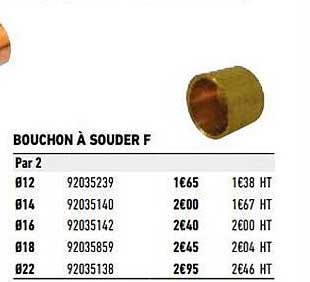 bouchon à souder f