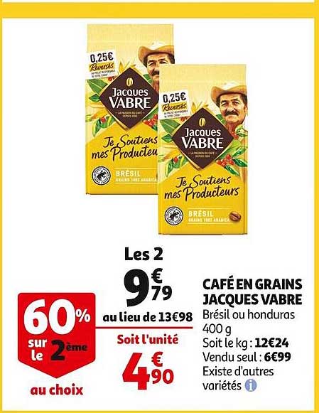 café en grains jacques vabre