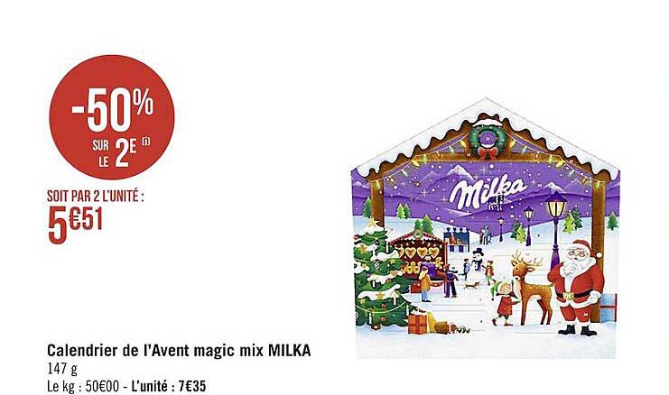 calendrier de l'avent magic mix milka