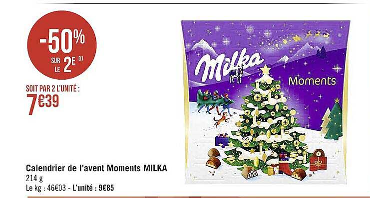 calendrier de l'avent moments milka