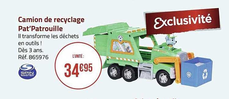camion de recyclage pat'patrouille spin master