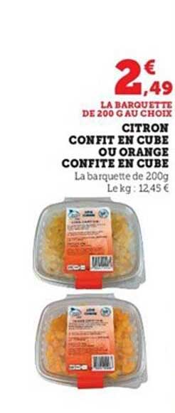 citron confit en cube ou orange confite en cube