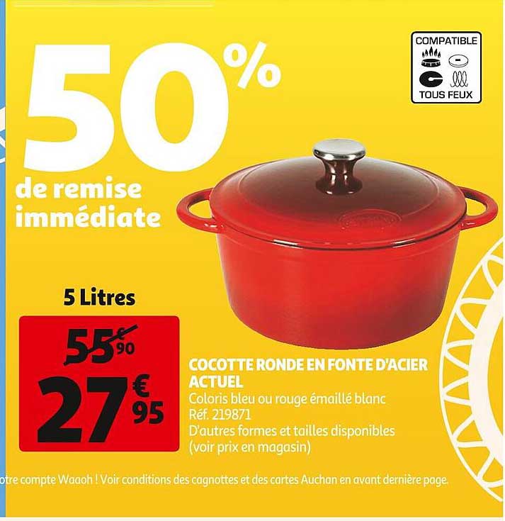 cocotte ronde en fonte d'acier actuel