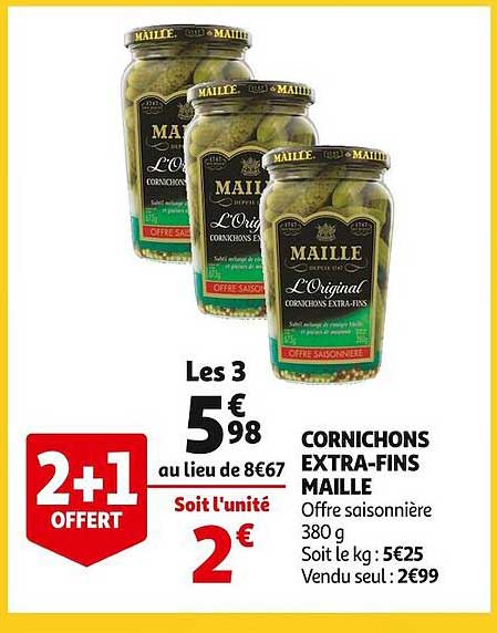 cornichons extra-fins maille