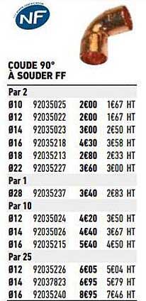 coude 90° à souder ff