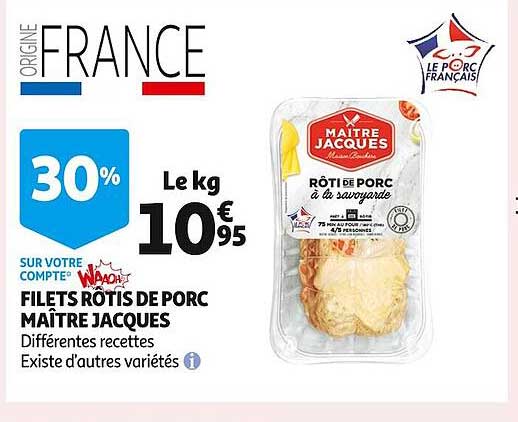 filets rôtis de porc maître jacques