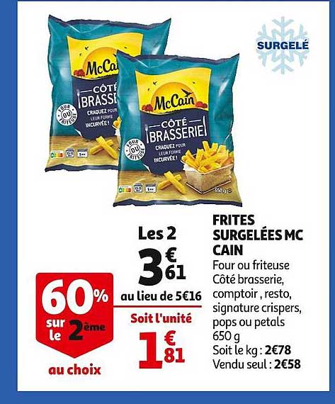 frites surgelées mc cain
