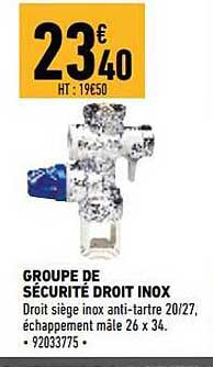 groupe de sécurité droit inox
