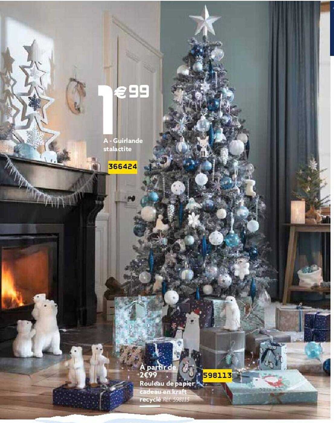 guirlande stalactite, rouleau de papier cadeau en kraft recyclé