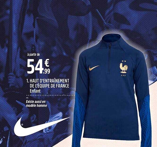 haut d'entraînement de l'équipe de france enfant