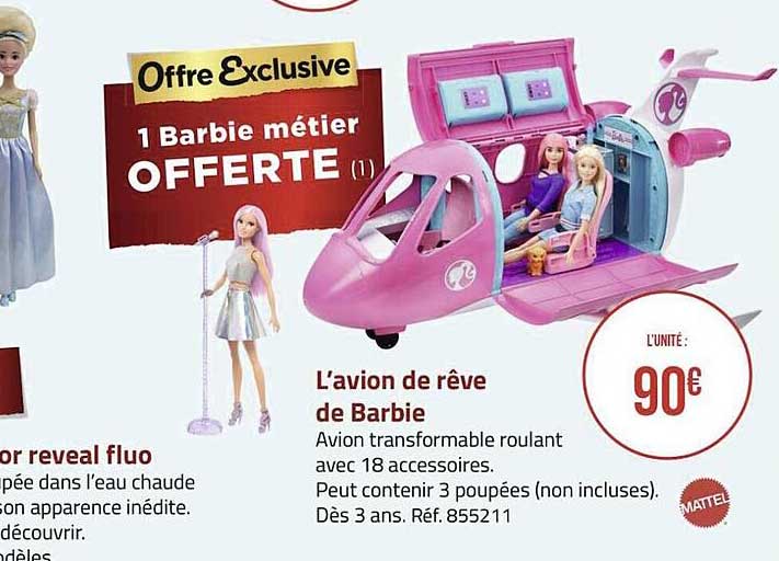 l'avion de rêve de barbie mattel