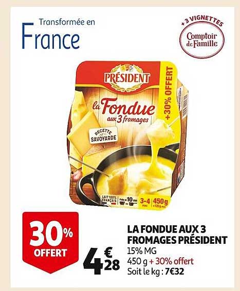 La Fondue Aux 3 Fromages Président