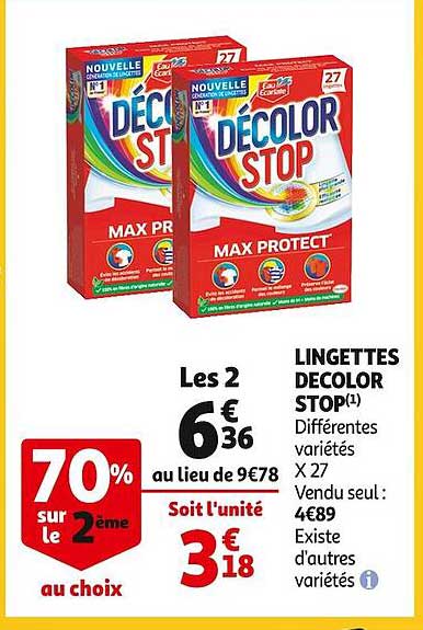 lingettes decolor stop