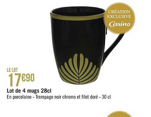 lot de 4 mugs 28cl