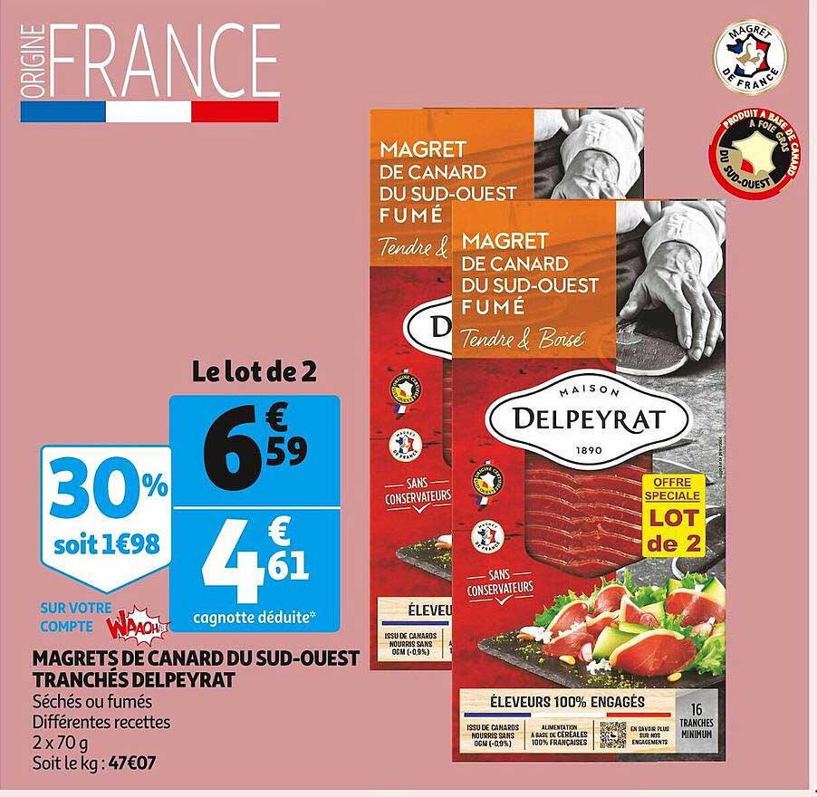 magrets de canard du sud-ouest tranchés delpeyrat