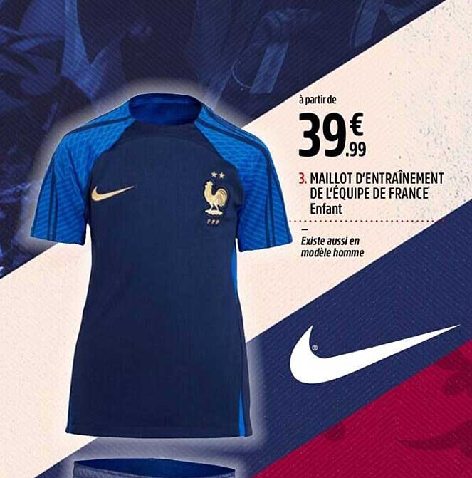 maillot d'entraînement de l'équipe de france enfant