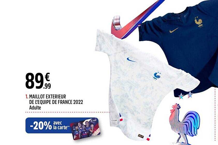 maillot extérieur de l'équipe de france 2022 adulte
