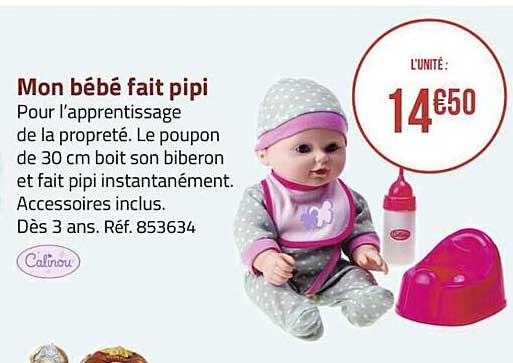 mon bébé fait pipi calinou