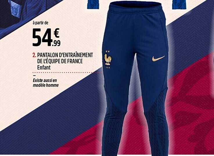 pantalon d'entraînement de l'équipe de france enfant