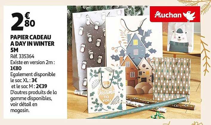 papier cadeau a day in winter 5m