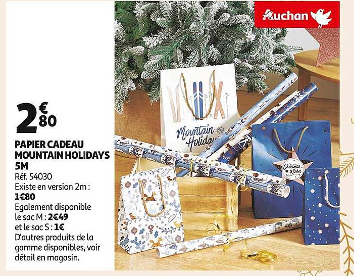 Papier Cadeau Mountain Holidays 5m